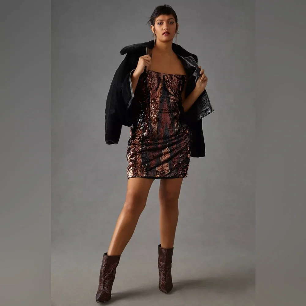 NWT By Anthropologie Sequin Mini Dress - Picture 4 of 14